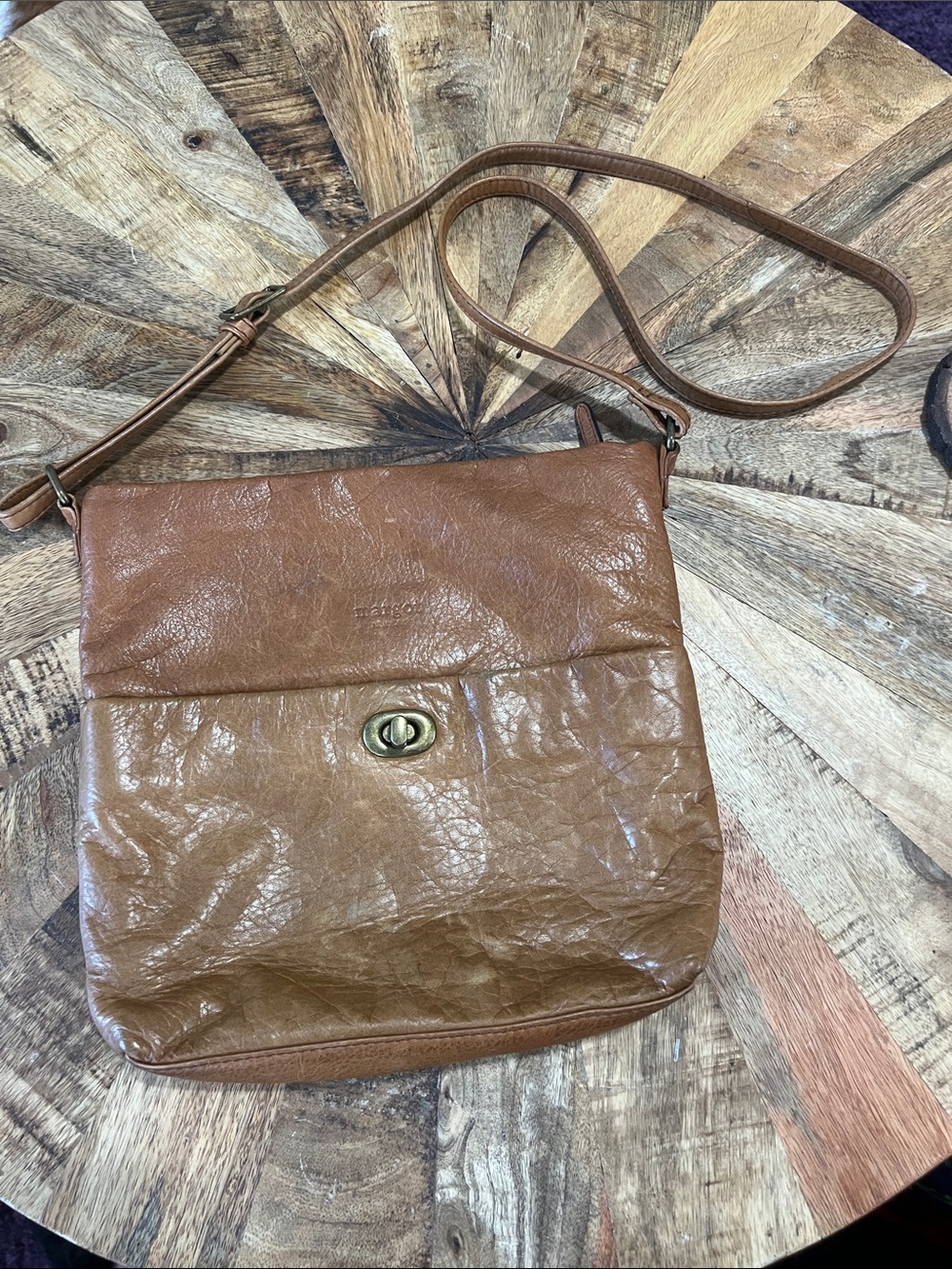 Margot Classic Brown 100% Genuine Leather Crossbody Bag